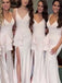 Beautiful V-Neck Side Slit Mermaid Bridesmaid Dresses , SW0080