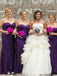 Shinning Purple Sequin Sweet Heart Side Slit Floor Length Bridesmaid Dresses , SW0009